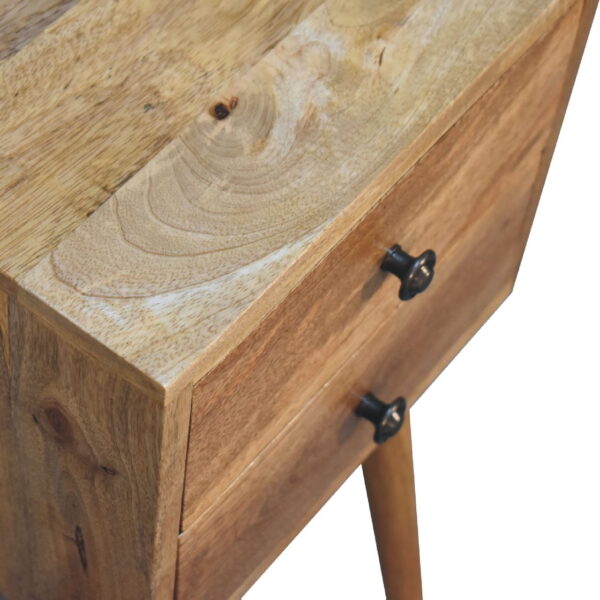 Eclolive Mini 2-Drawer Oak Bedside Table – Compact & Functional Nightstand - Image 5