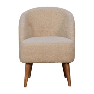 Eclolive Cream Bouclé Tub Chair – Cozy & Stylish Accent Seating