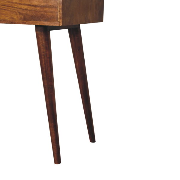 Eclolive Mini Chestnut Dressing Table with Foldable Mirror – Space-Saving Vanity - Image 8