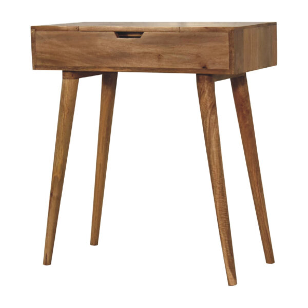 Eclolive Mini Oak Dressing Table with Foldable Mirror – Compact Vanity Station - Image 2