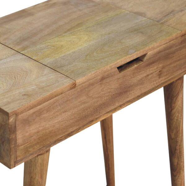 Eclolive Mini Oak Dressing Table with Foldable Mirror – Compact Vanity Station - Image 4